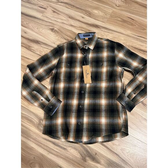 Tailor Vintage NWT evergreen lodge Plaid Long Sleeve Men Button Down Shirt sz S - Picture 5 of 8